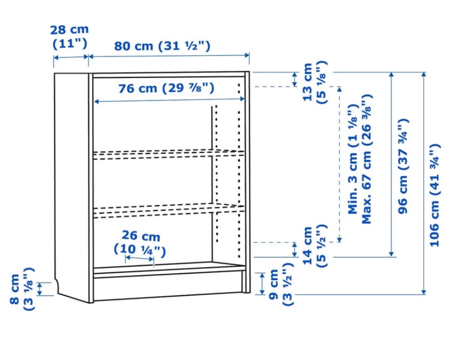 3-Shelf Bookcase - Walnut Finish - photo 2