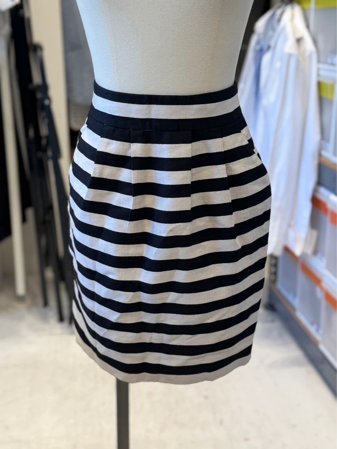 Black and White Striped Skirt