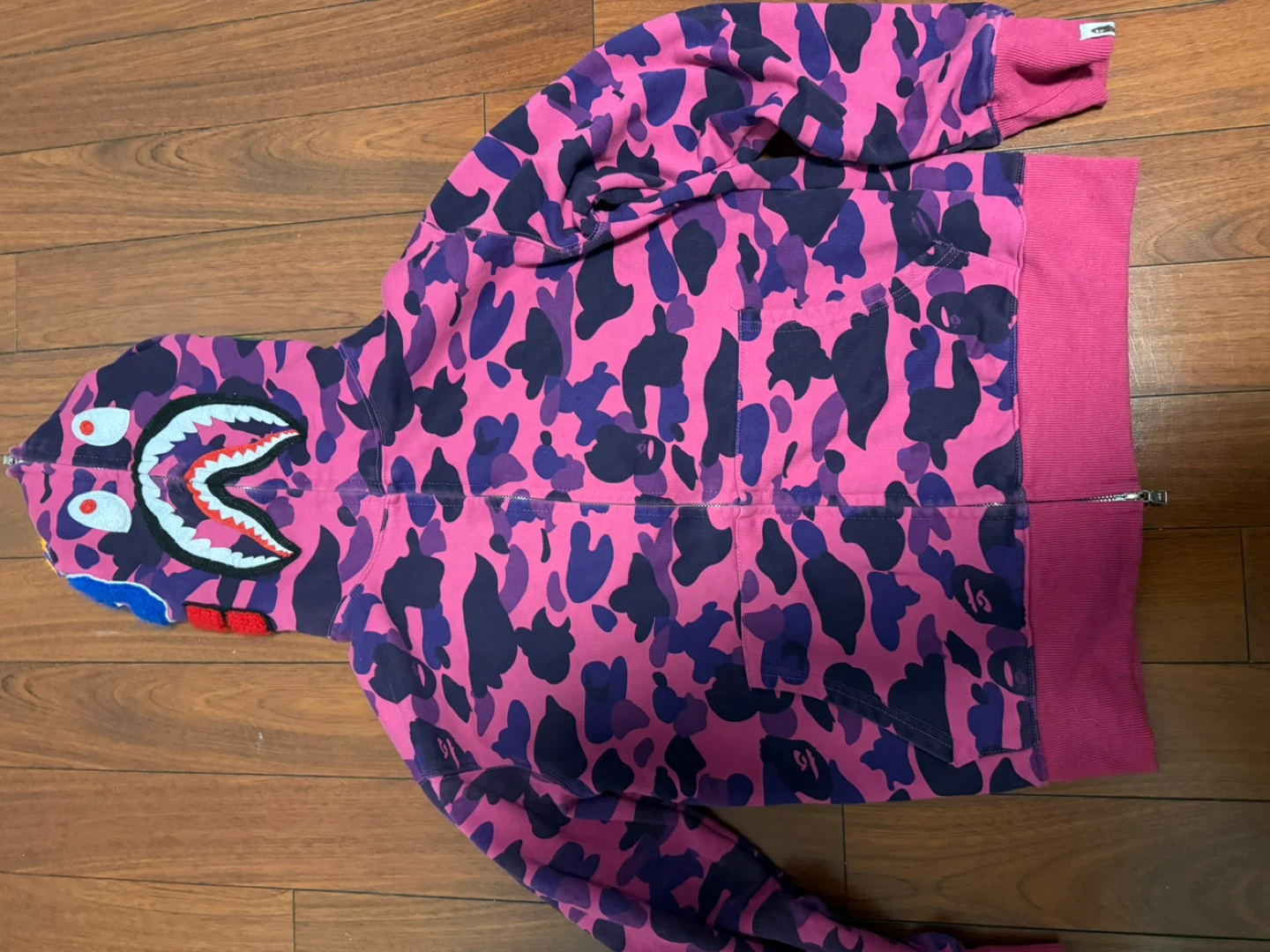 A Bathing Ape Shark Full Zip Hoodie Pink Camo