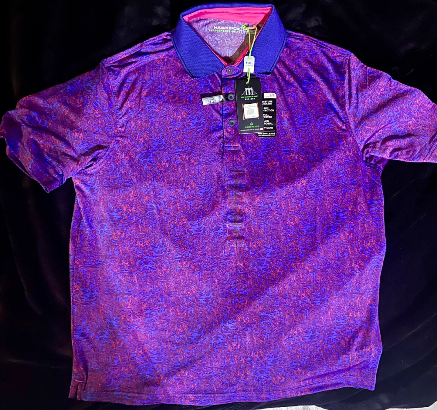 Hawke & Co. Performance Golf Polo Shirt - Men's L