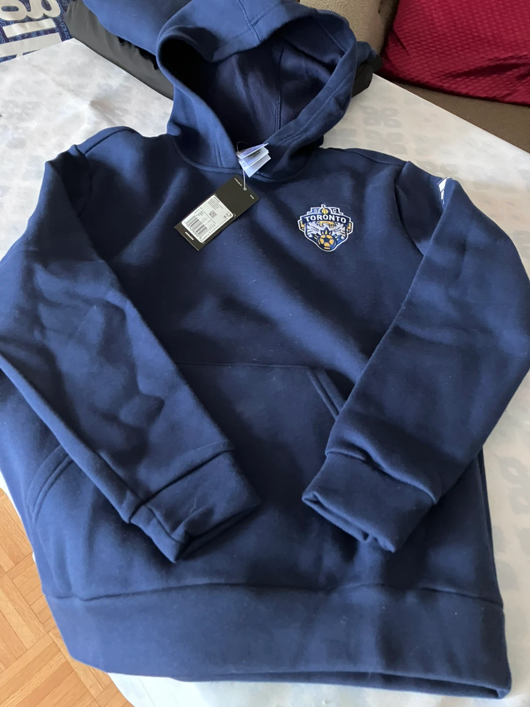 Adidas Y Fleece Hood Toronto Sweatshirt Size L Navy