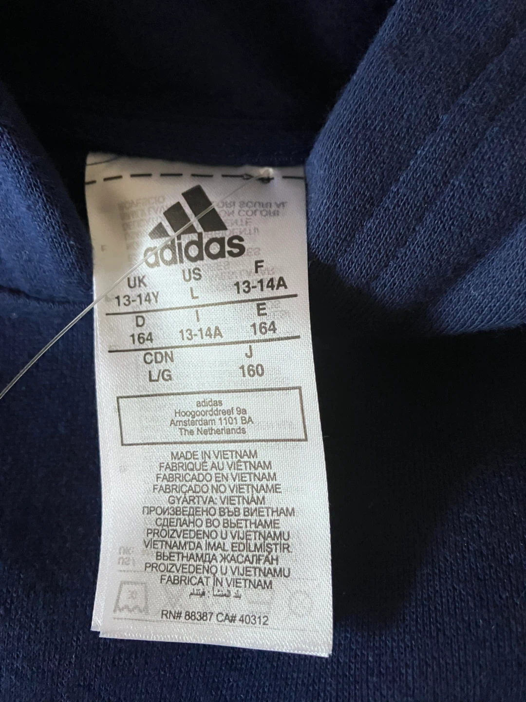 Adidas Y Fleece Hood Toronto Sweatshirt Size L Navy - photo 3