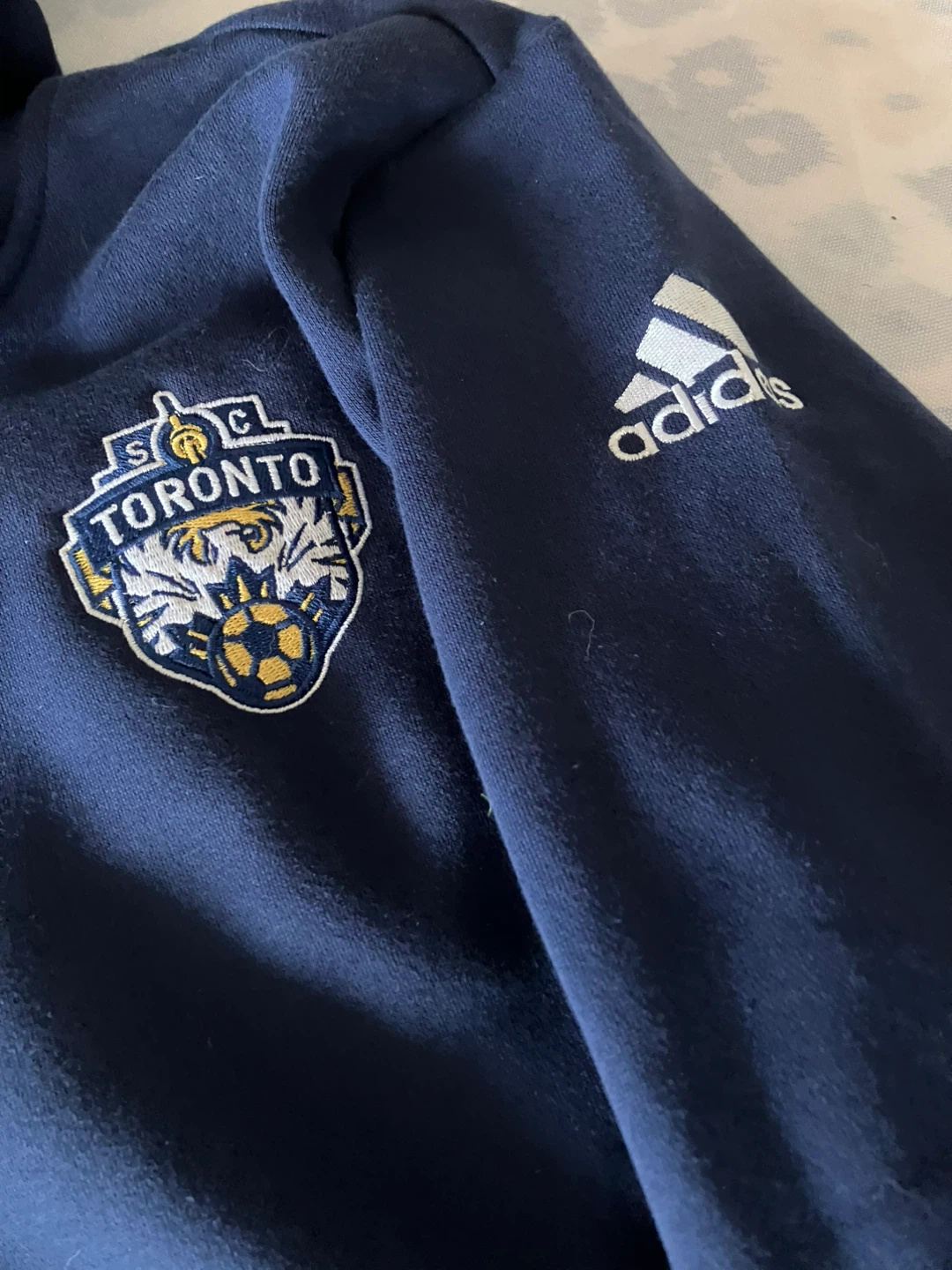 Adidas Y Fleece Hood Toronto Sweatshirt Size L Navy - photo 5