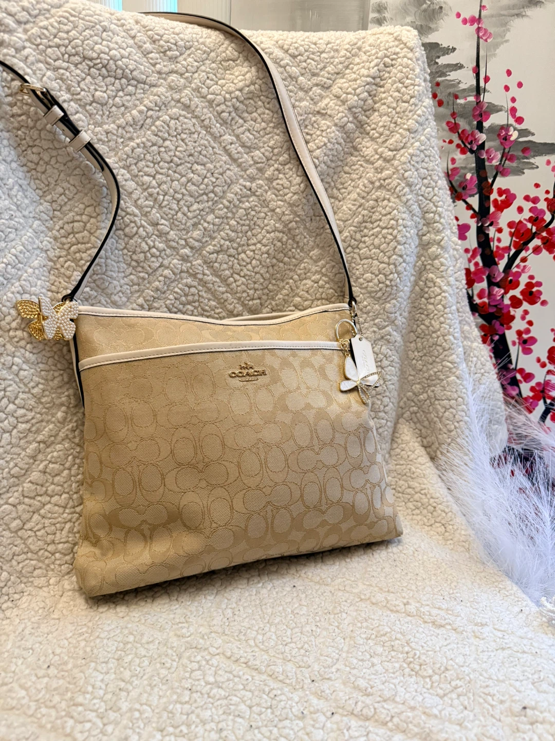 Coach Signature C Crossbody Bag with Butterfly Charm