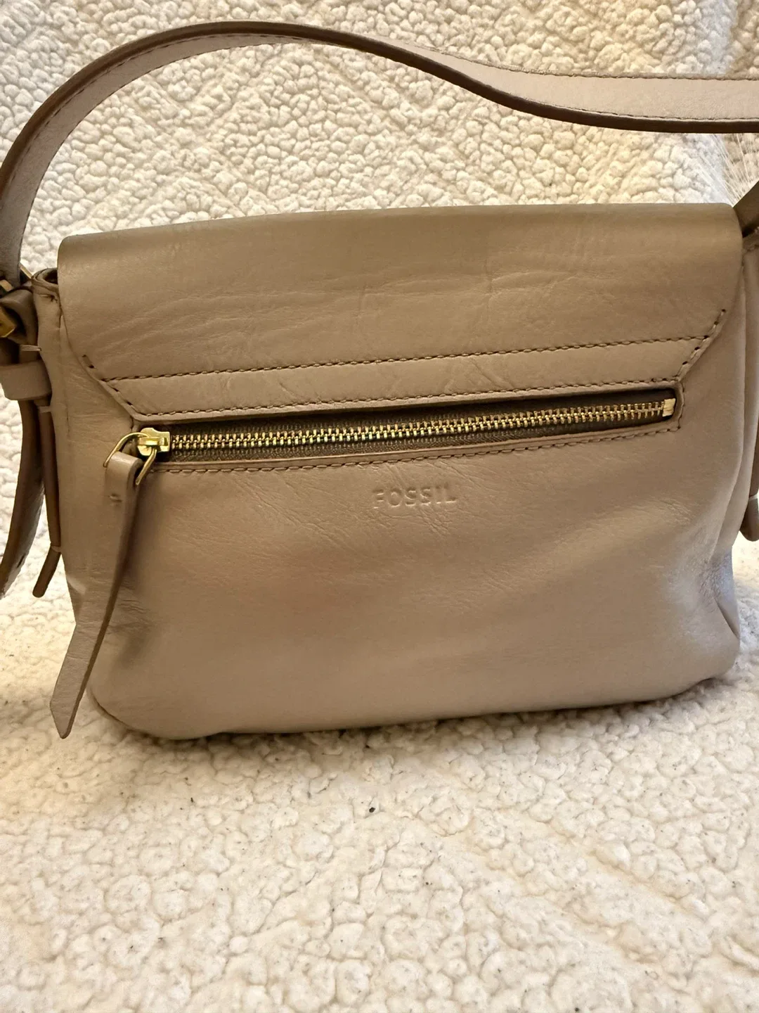 Fossil Leather Crossbody Purse - Beige - photo 5