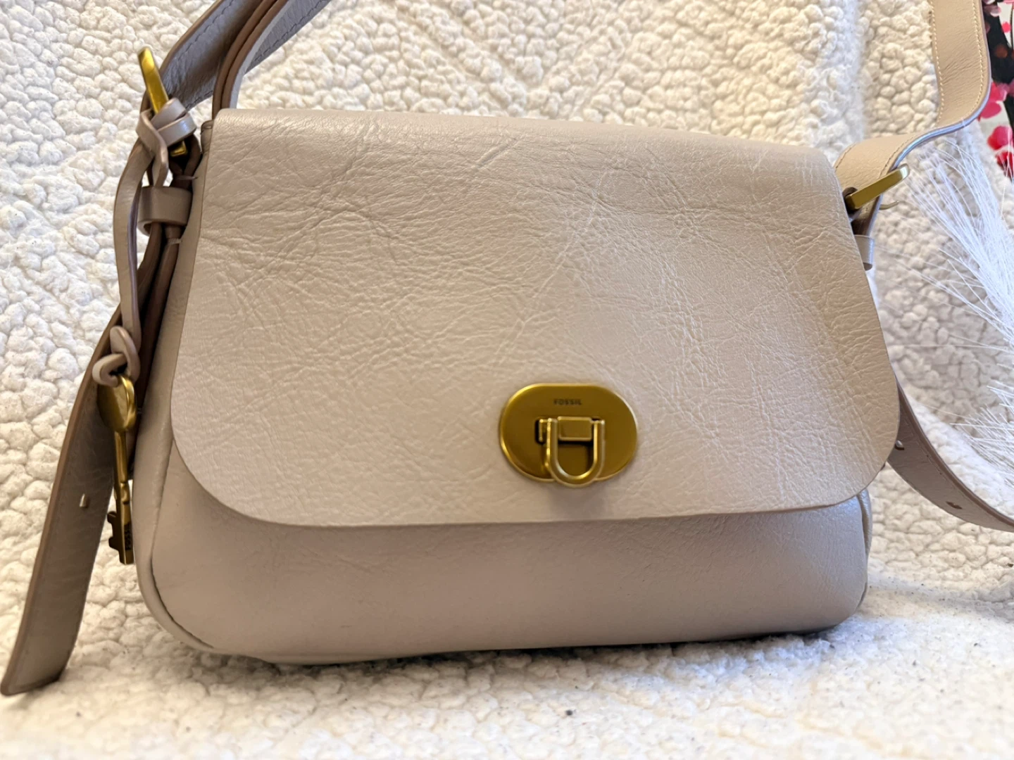 Fossil Leather Crossbody Purse - Beige - photo 2