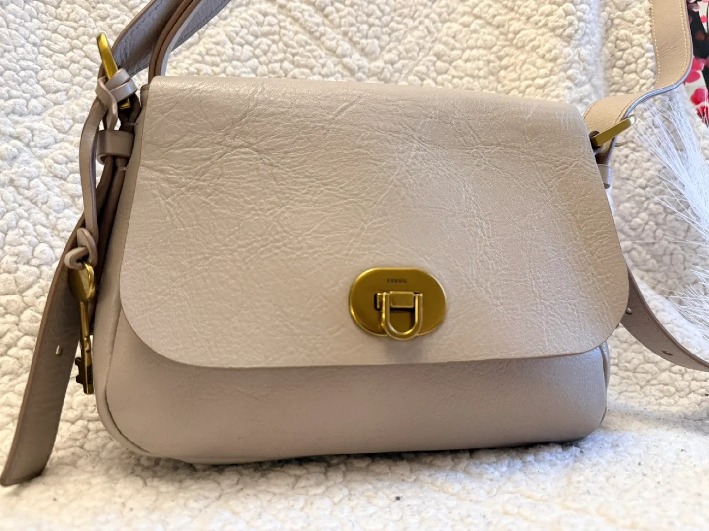 Fossil Leather Crossbody Purse - Beige - photo 2