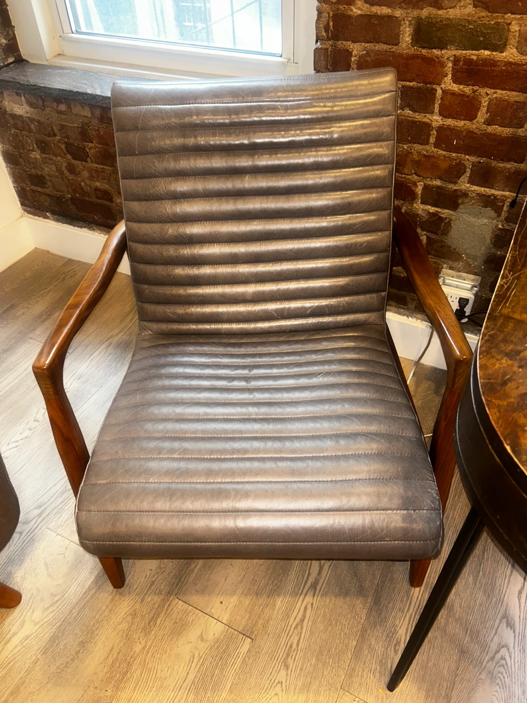 Set of 3 Room & Board Reynolds Leather Chairs - photo 2