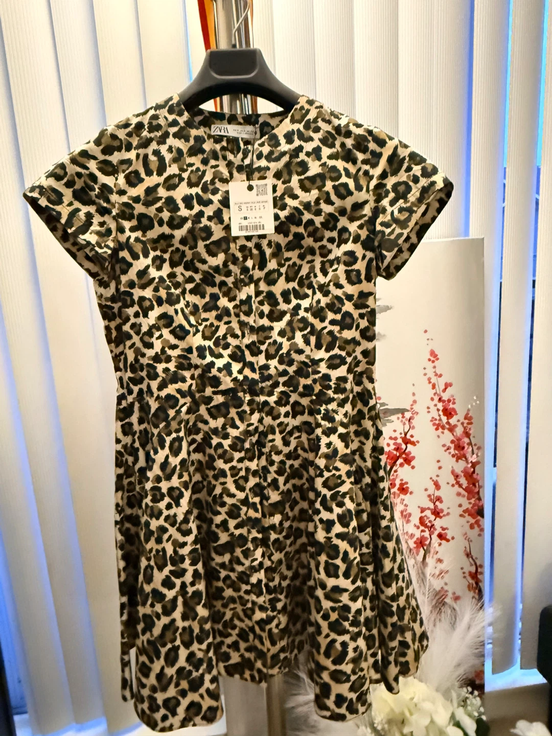 ZARA Leopard Print Mini Dress - Size S