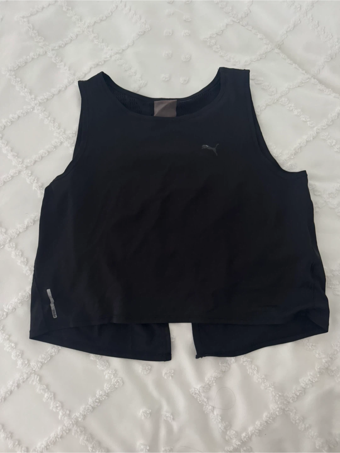 Puma Black Sleeveless Crop Tank Top - M