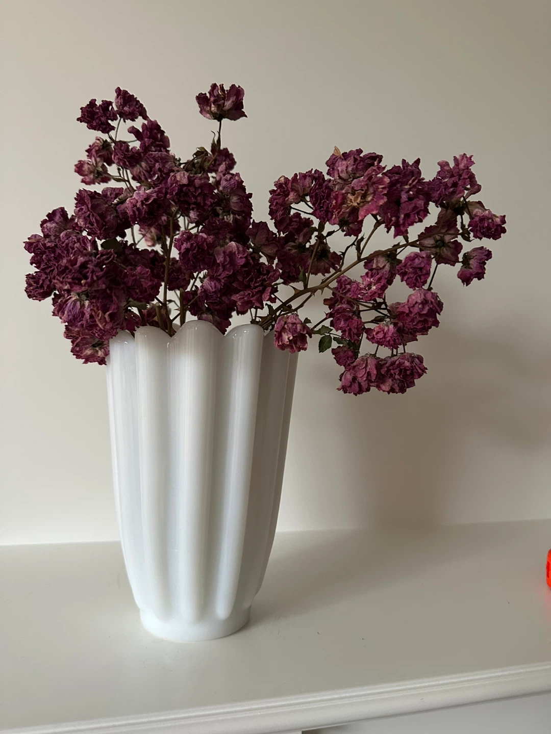 White Milk Glass Vase - photo 2