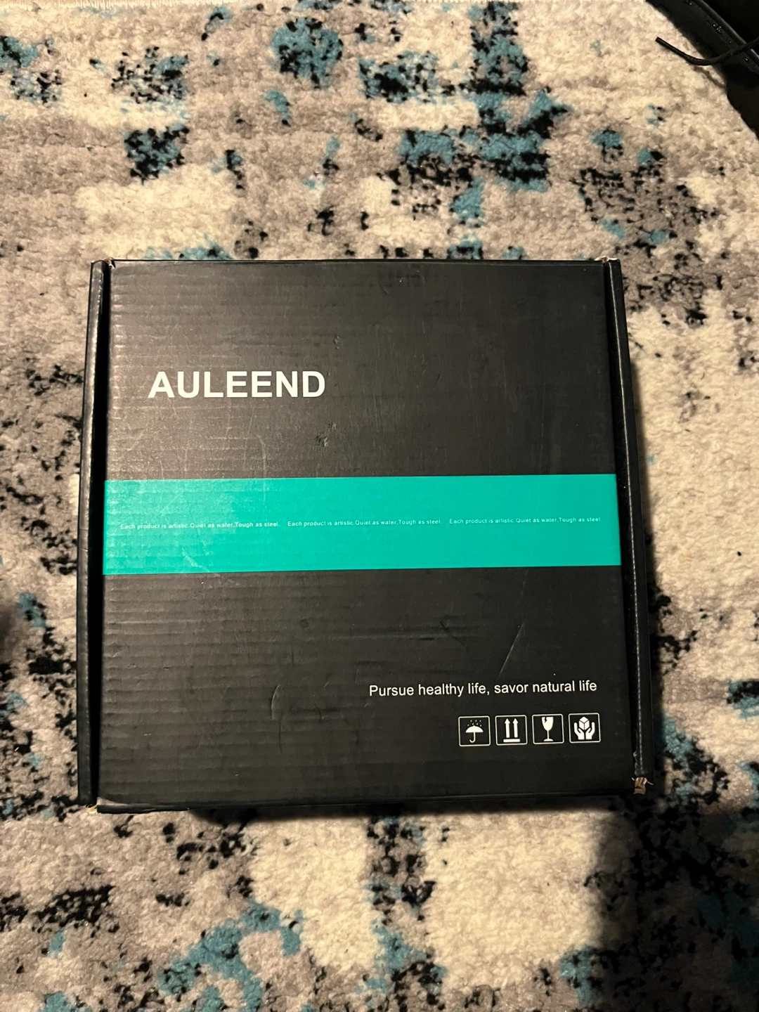 AULEEND Matte Black Rainfall Shower Head Set