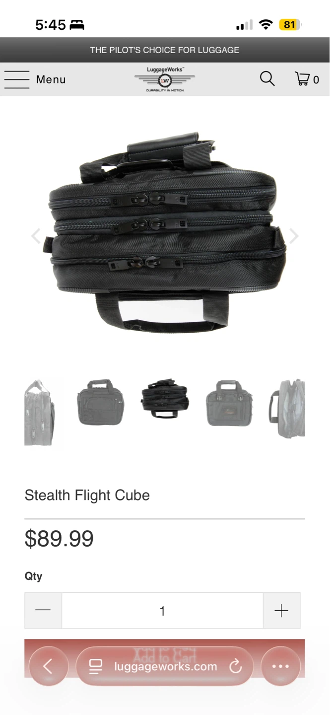 New LuggageWorks Stealth Flight Cube Bag - photo 2