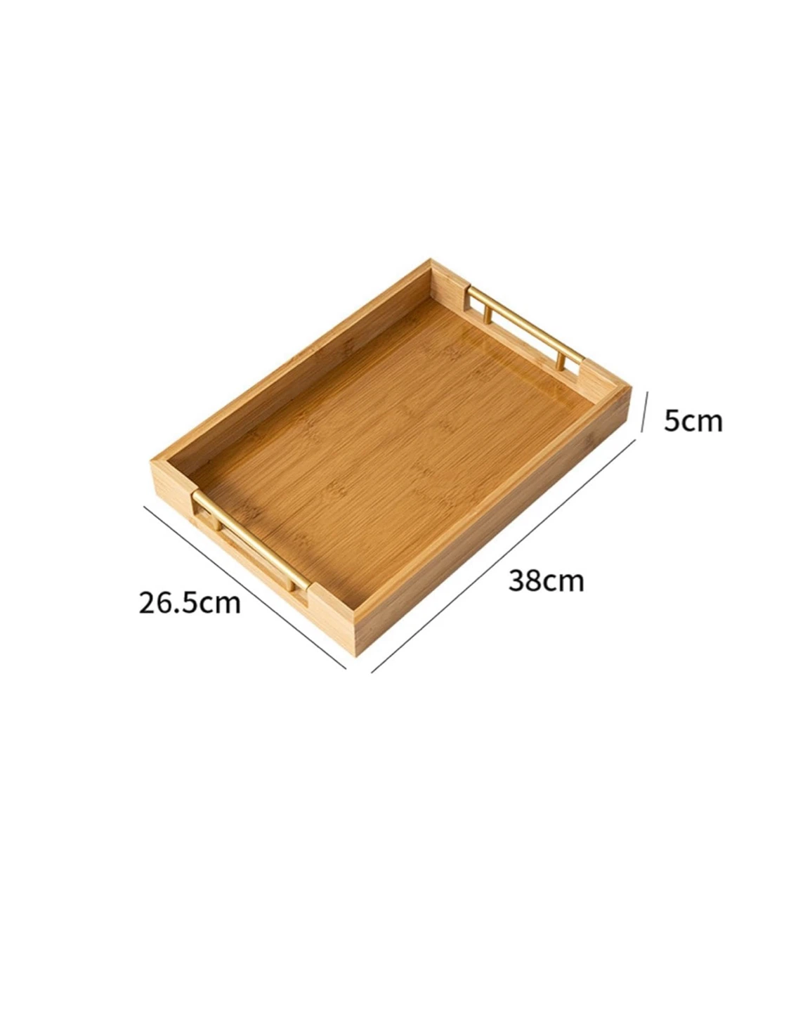 Bamboo Serving Tray with Metal Handles - photo 4