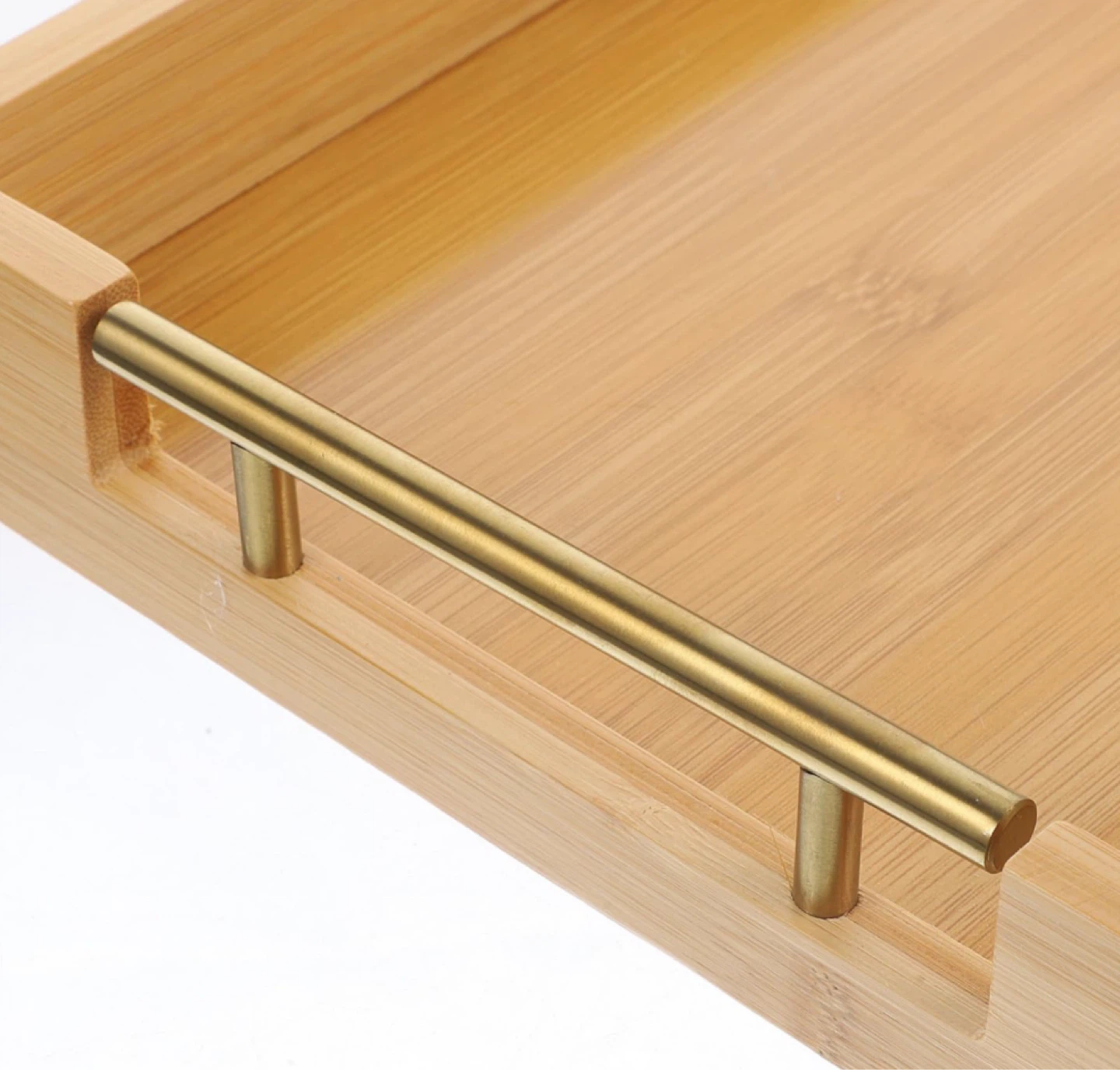 Bamboo Serving Tray with Metal Handles - photo 3