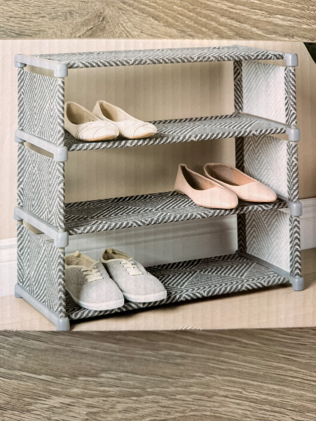 HOMESTUFF Chevron Fabric Shoe Rack - photo 3