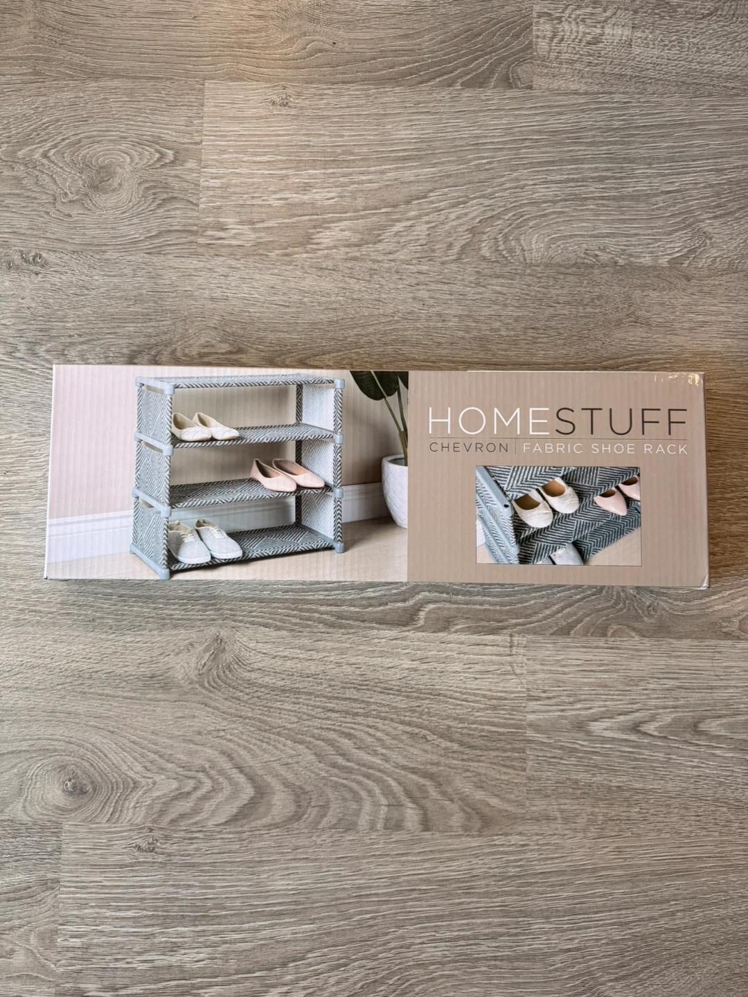 HOMESTUFF Chevron Fabric Shoe Rack