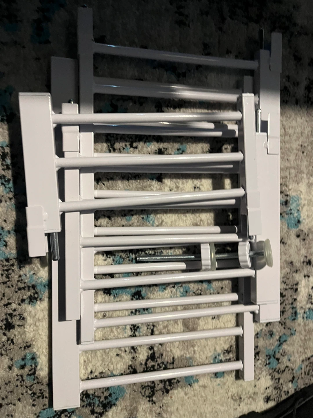 White Metal Pressure Mounted Baby Gate - photo 2