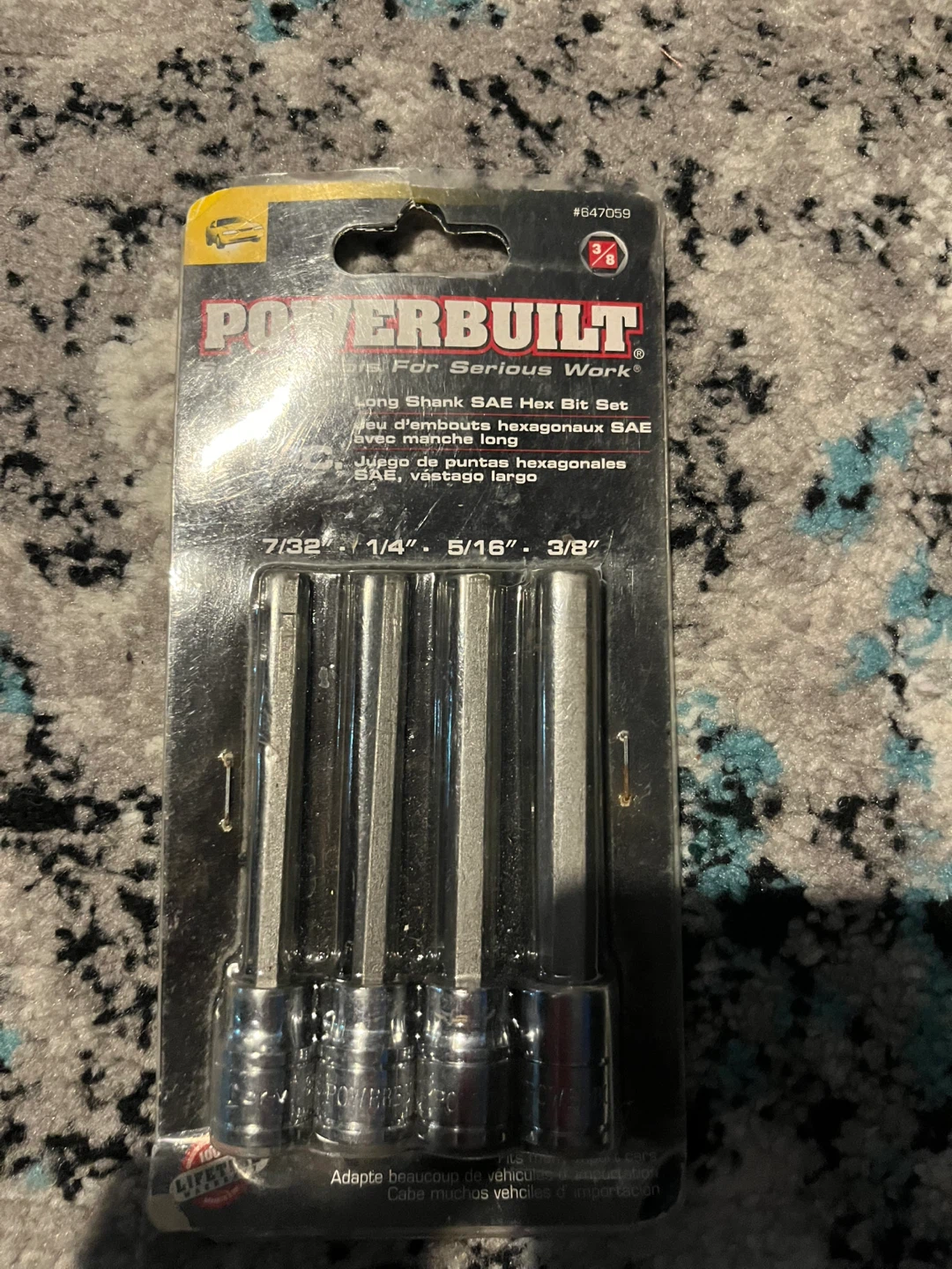 POWERBUILT 4pc Long Shank SAE Hex Bit Set