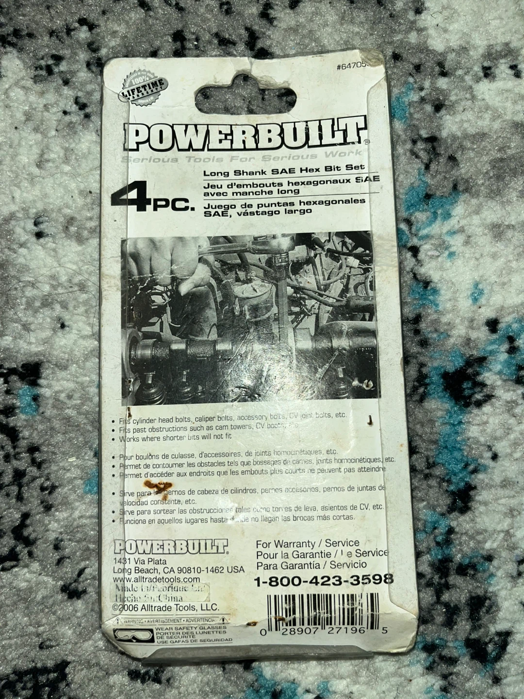 POWERBUILT 4pc Long Shank SAE Hex Bit Set - photo 4