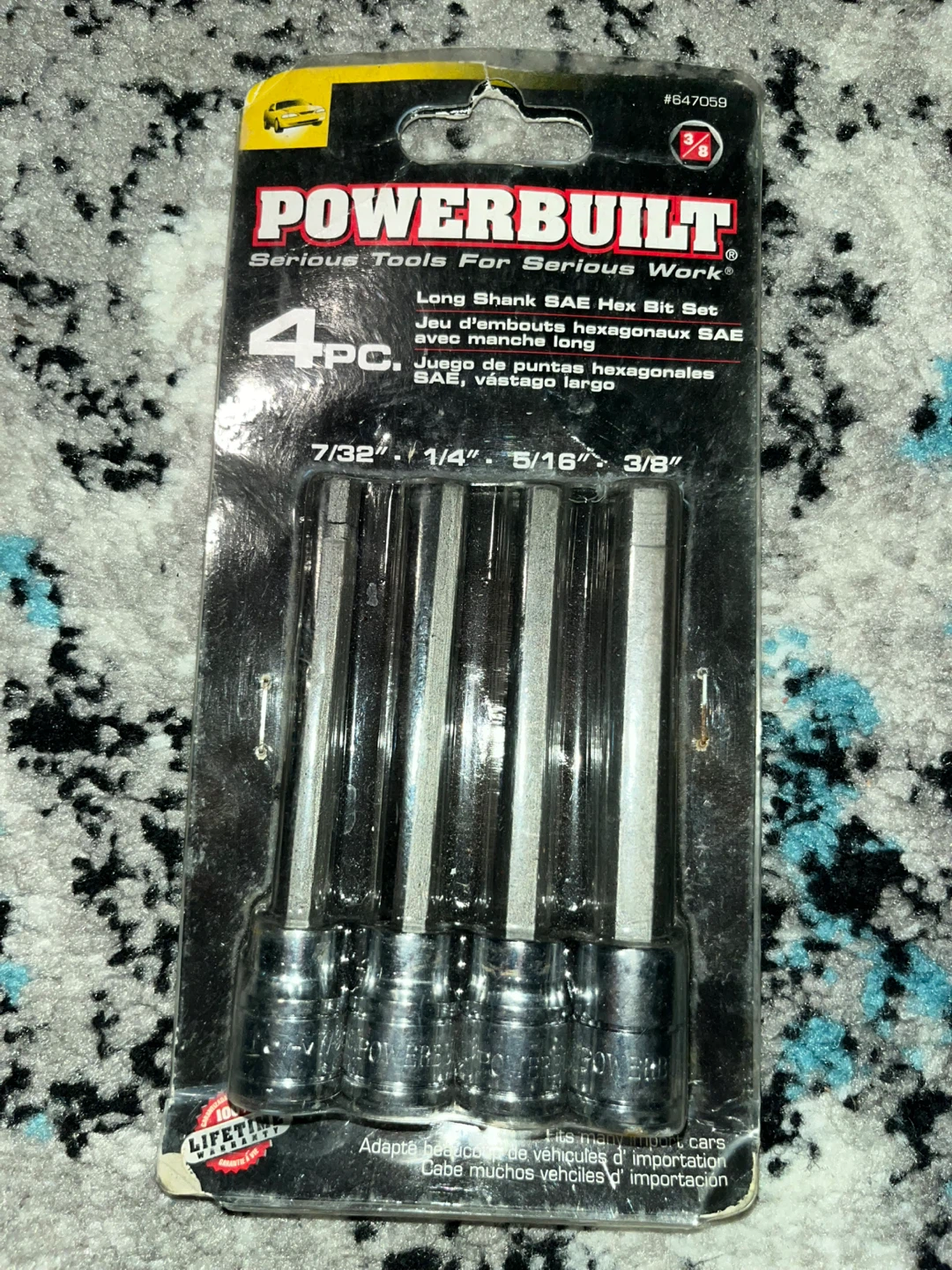 POWERBUILT 4pc Long Shank SAE Hex Bit Set - photo 2