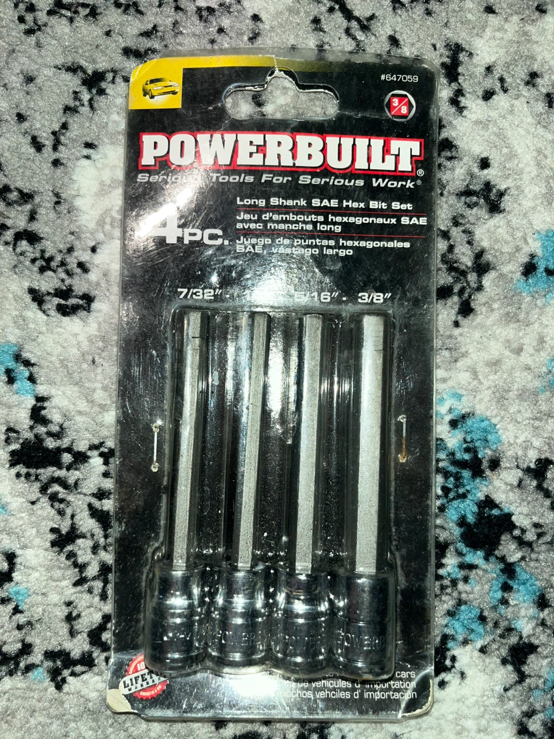 POWERBUILT 4pc Long Shank SAE Hex Bit Set - photo 3