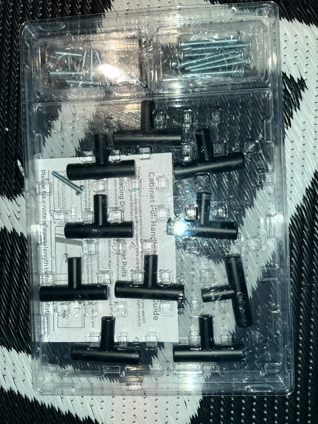 Black T-Bar Cabinet Drawer Pulls - Set of 10 - photo 3