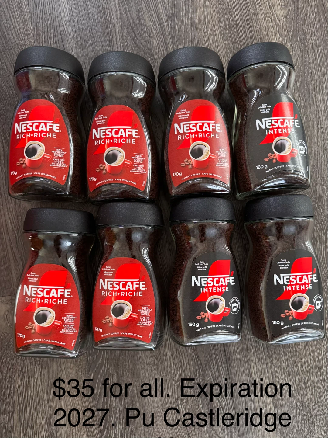Nescafé Rich & Intense Instant Coffee 8 Jars