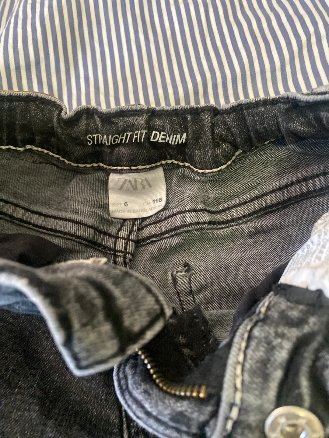 Zara Kids Straight Fit Denim Jeans Size 6 Black
