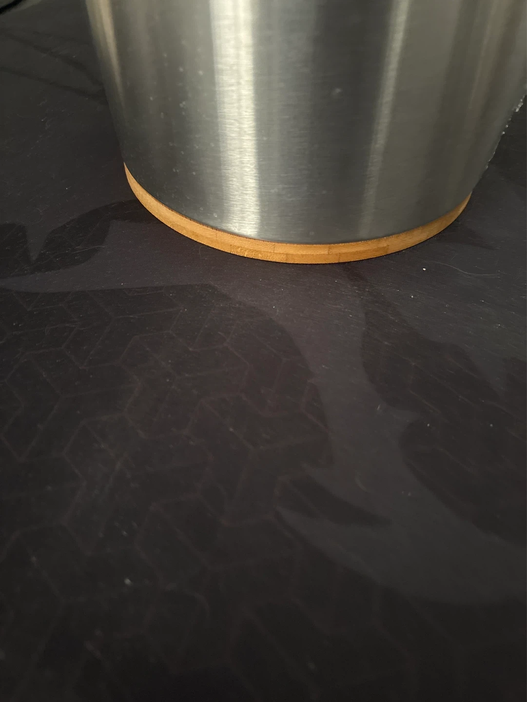Stainless Steel Trash Can with Wood Base - photo 4