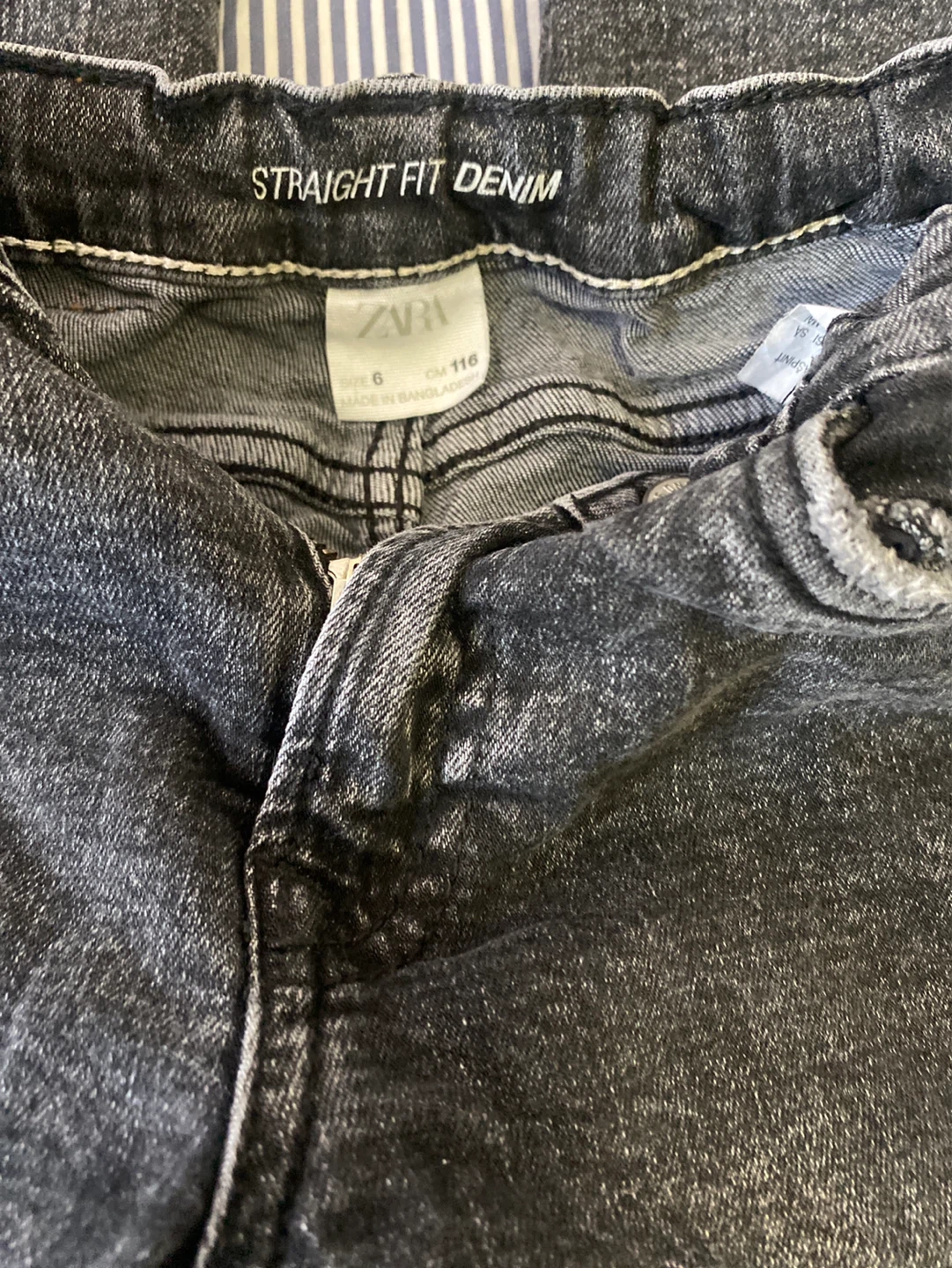 Zara Kids Straight Fit Denim Jeans Size 6 Black - photo 5