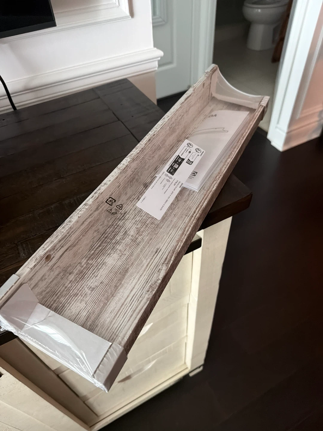 Ikea shelfDistressed Wood Decorative Tray