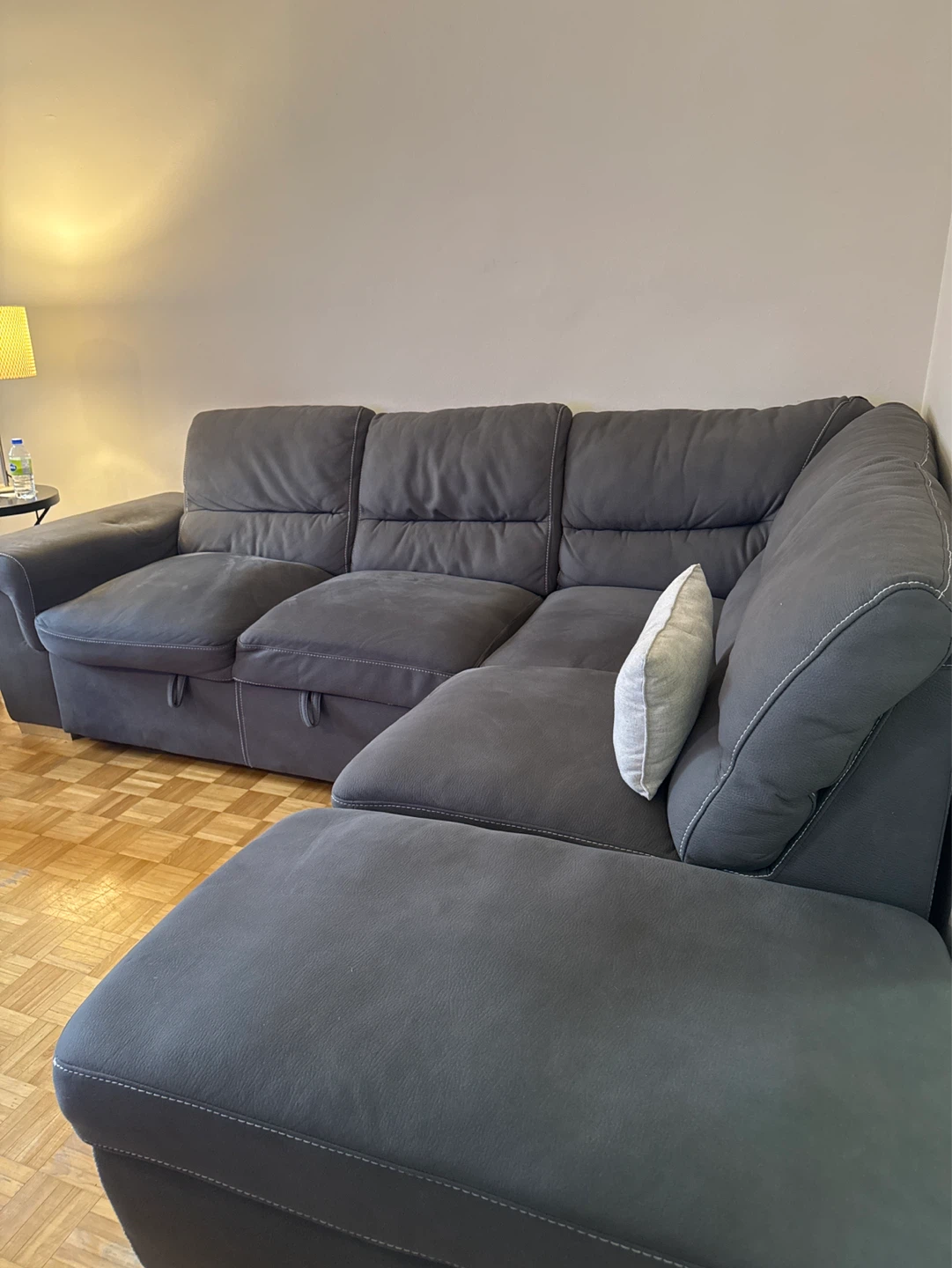 Grey Sectional Sofa with Storage