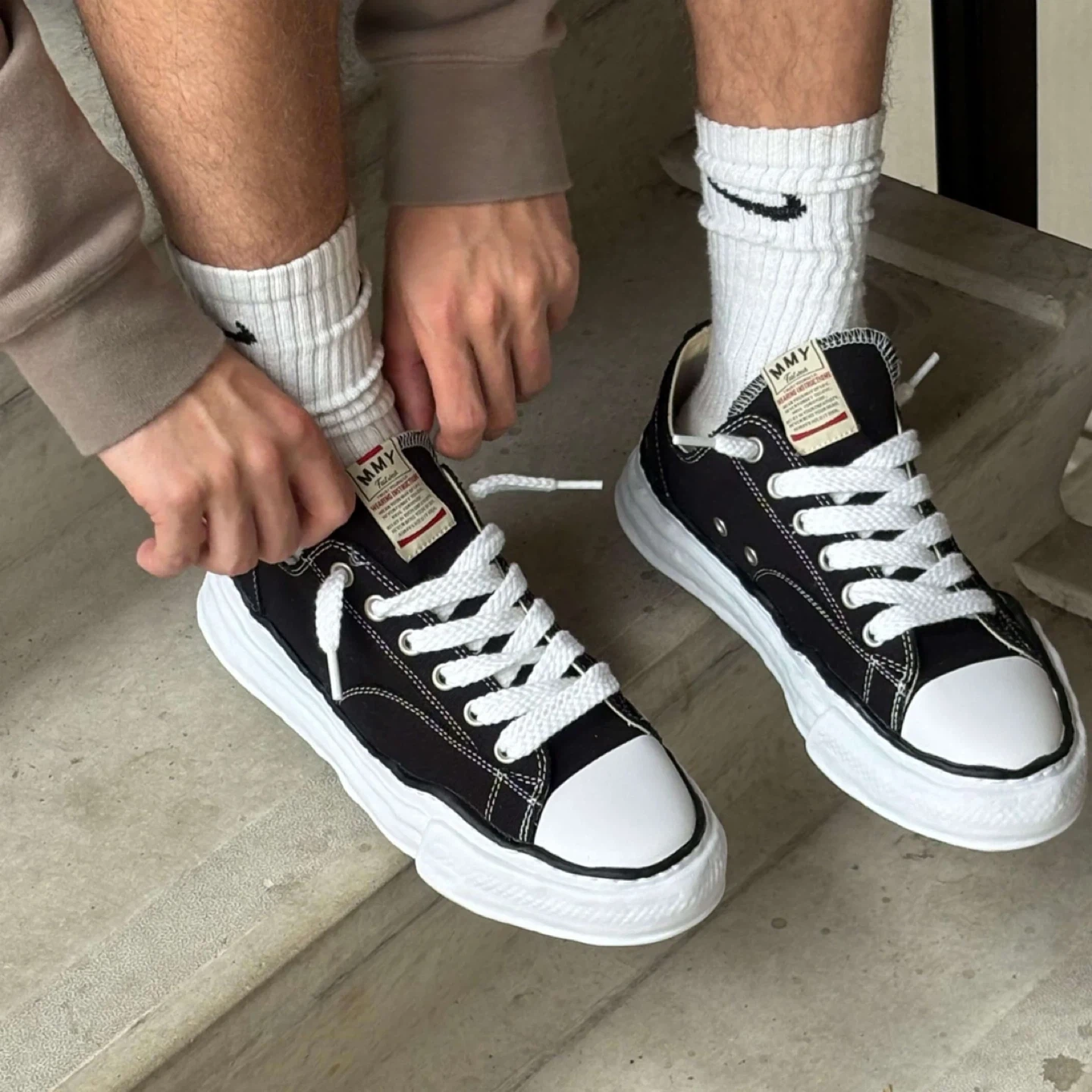 MAISON MIHARA YASUHIRO Peterson OG Black Chunky Sneakers 45 Men