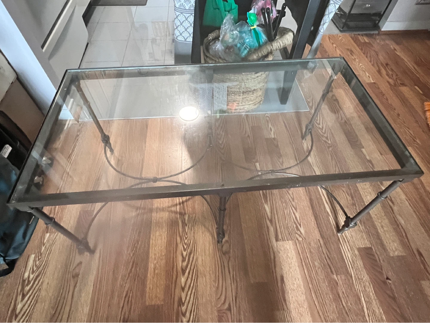 Glass and Metal Coffee Table