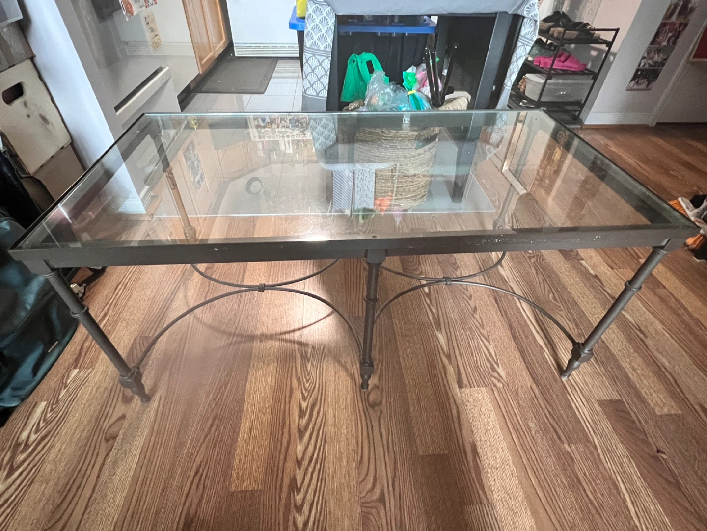 Glass and Metal Coffee Table - photo 3