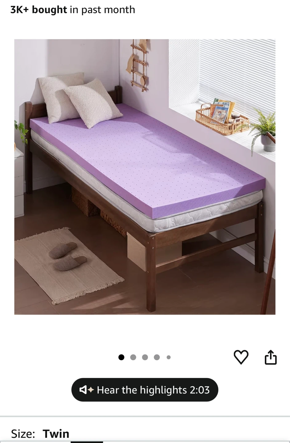 (Free) Ultra-Soft Gel Memory Foam Mattress Topper - Twin Size - photo 2