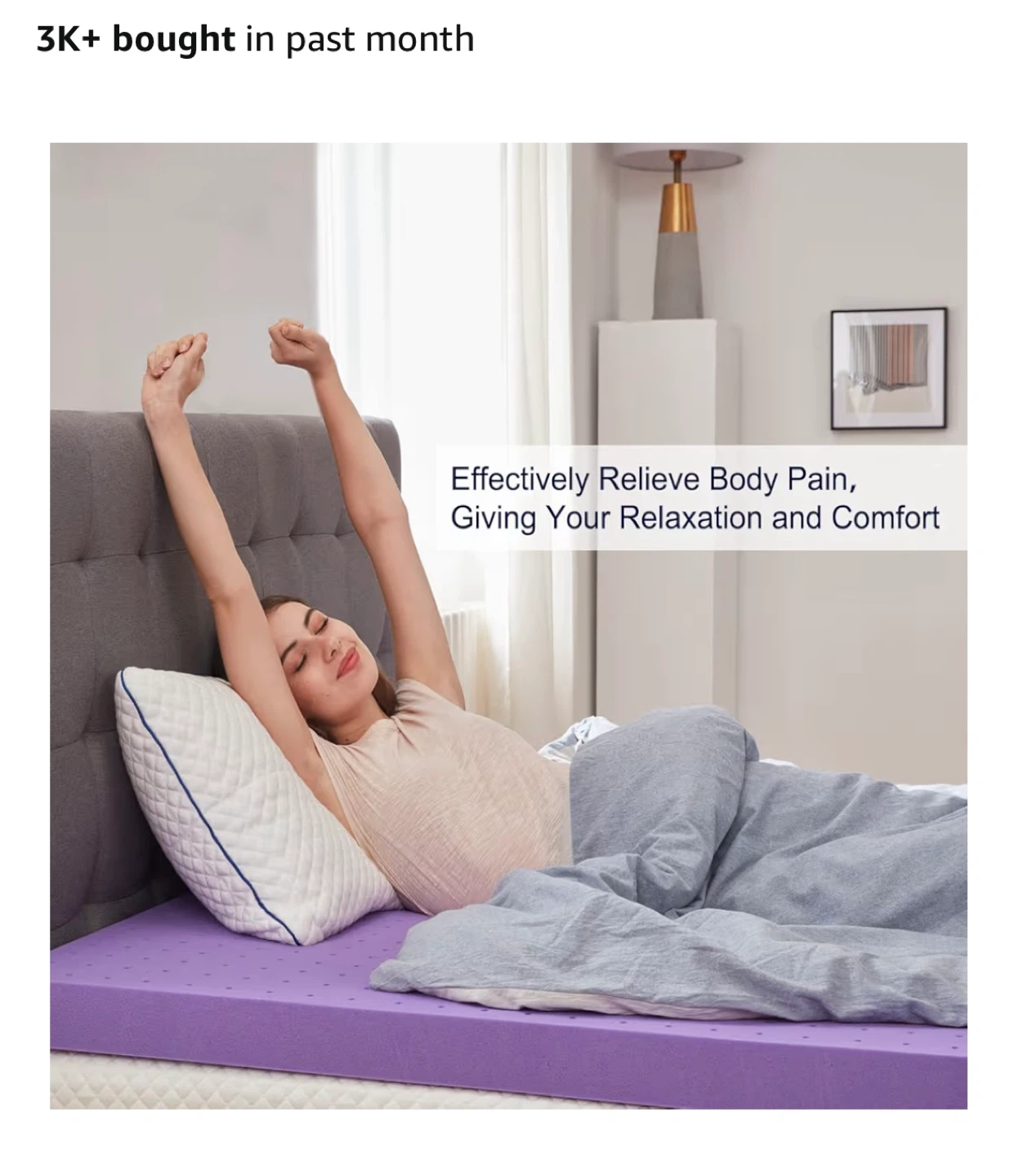 (Free) Ultra-Soft Gel Memory Foam Mattress Topper - Twin Size - photo 5