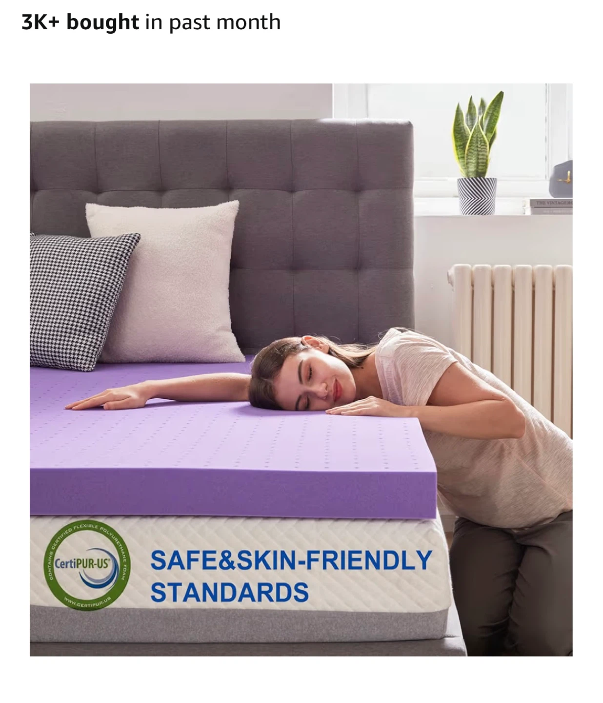 (Free) Ultra-Soft Gel Memory Foam Mattress Topper - Twin Size - photo 4