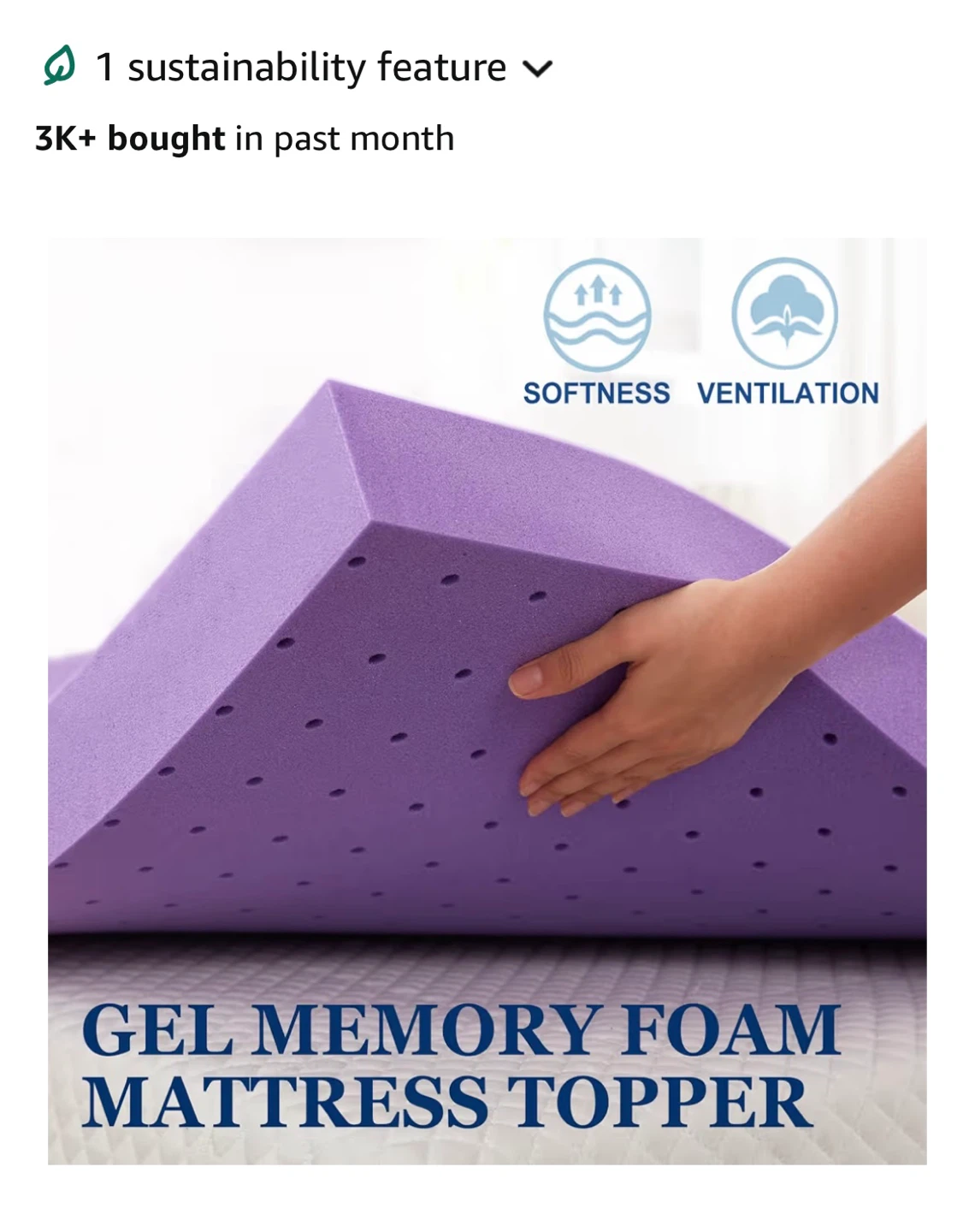(Free) Ultra-Soft Gel Memory Foam Mattress Topper - Twin Size