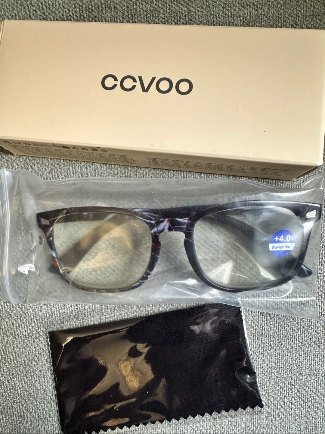 CCVOO Blue Light Blocking Glasses +4.0