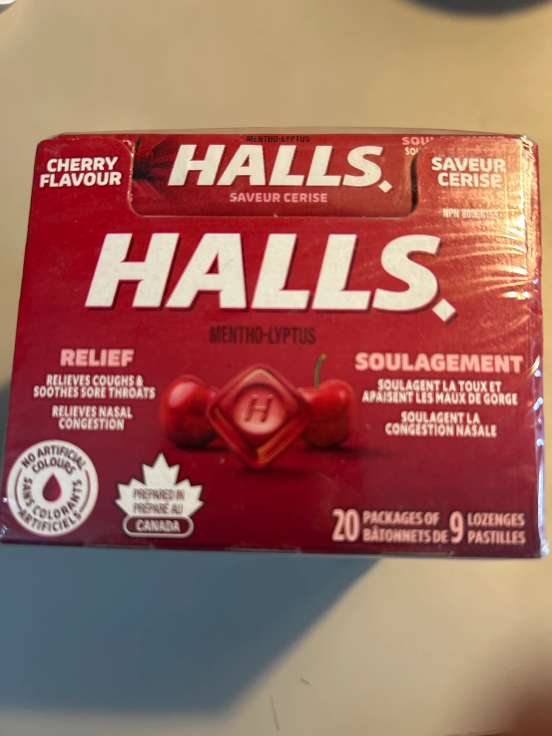 Halls Mentho-Lyptus Cherry Flavour Lozenges - 20 Packages of 9 - photo 2