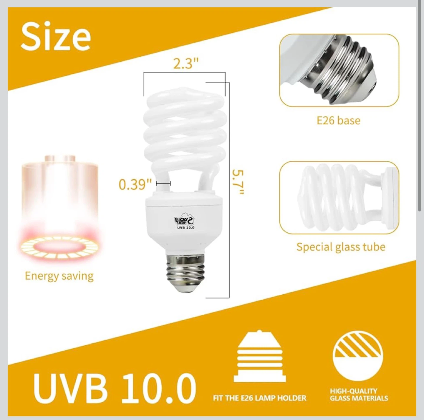 Lucky Herp 26W UVB 10.0 Fluorescent Reptile Lamp - photo 2