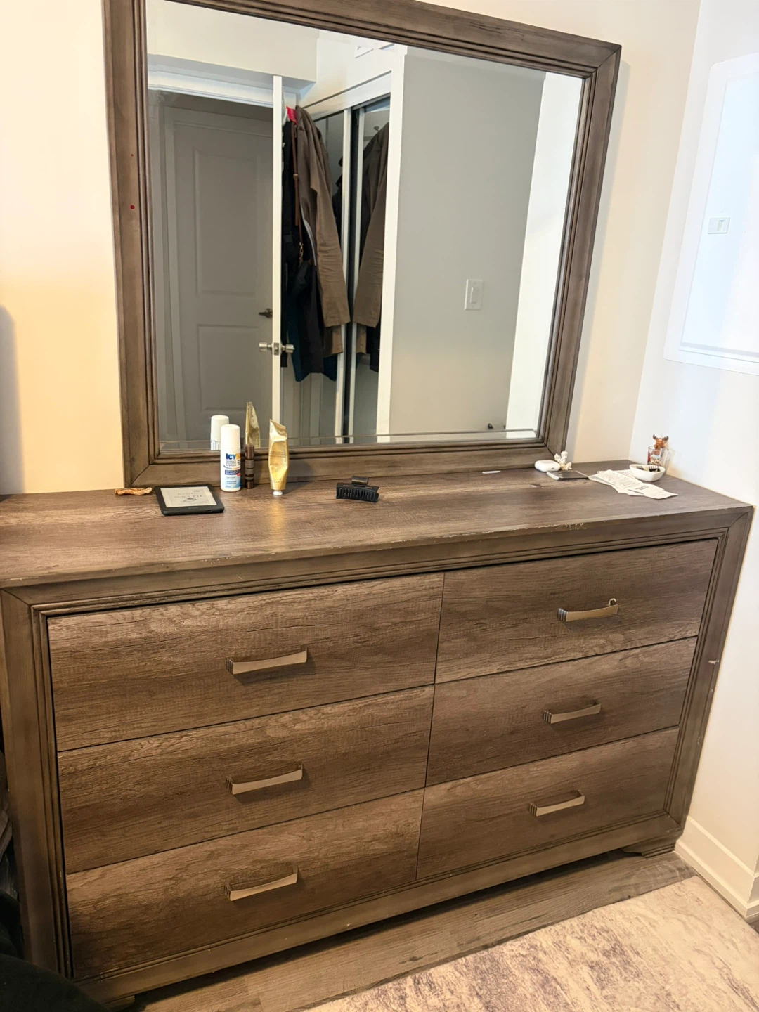 Wooden Dresser with Mirror - photo 2