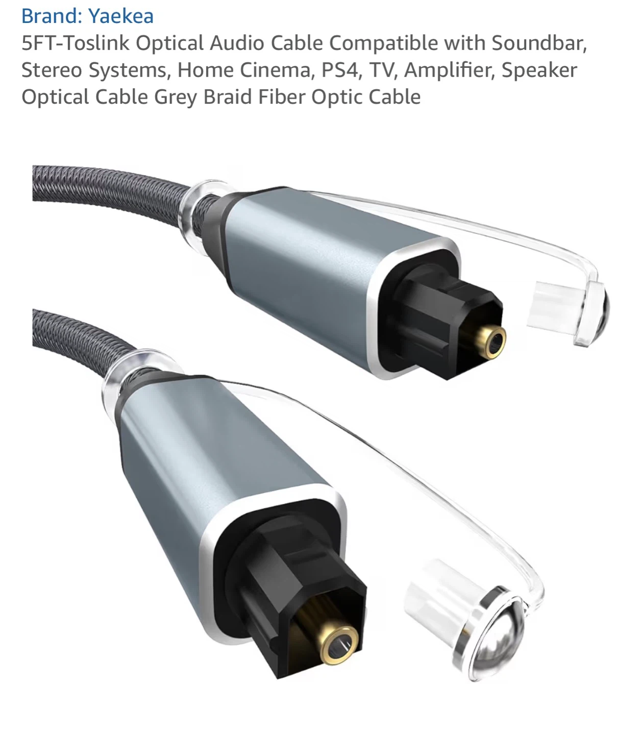 Yaekea 5FT Toslink Optical Audio Cable