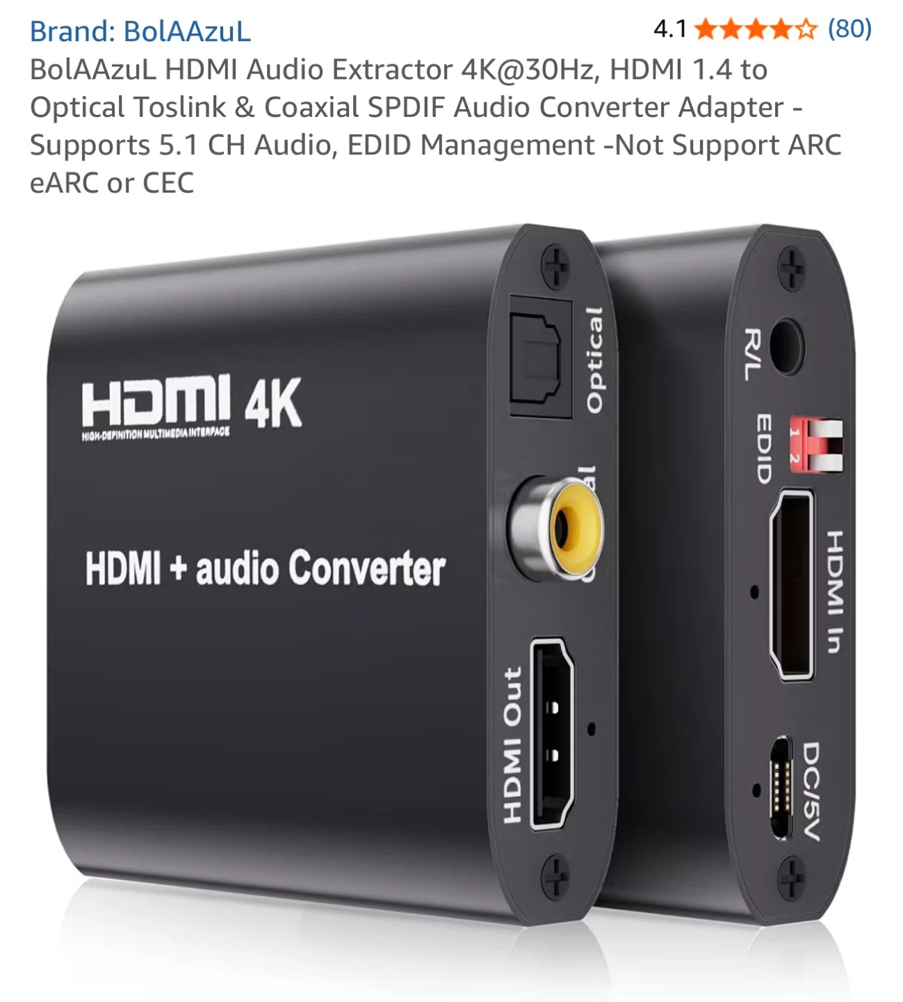 BoLA Azul HDMI Audio Extractor 4K