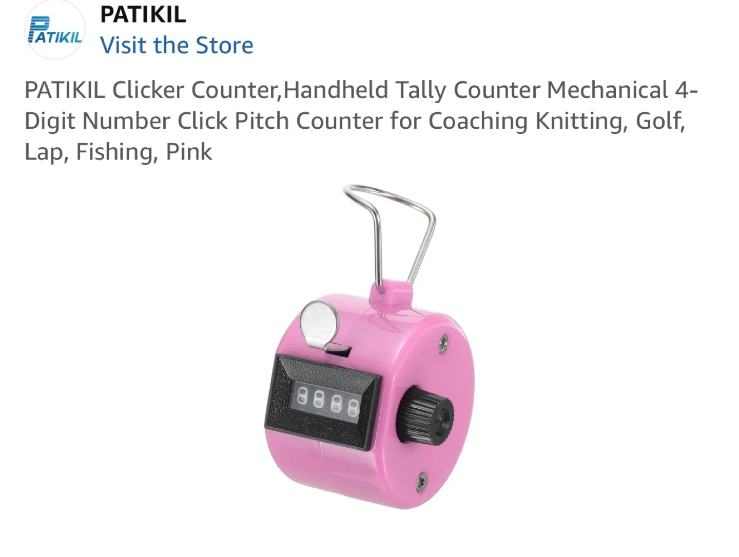 PATIKIL Pink 4-Digit Tally Counter