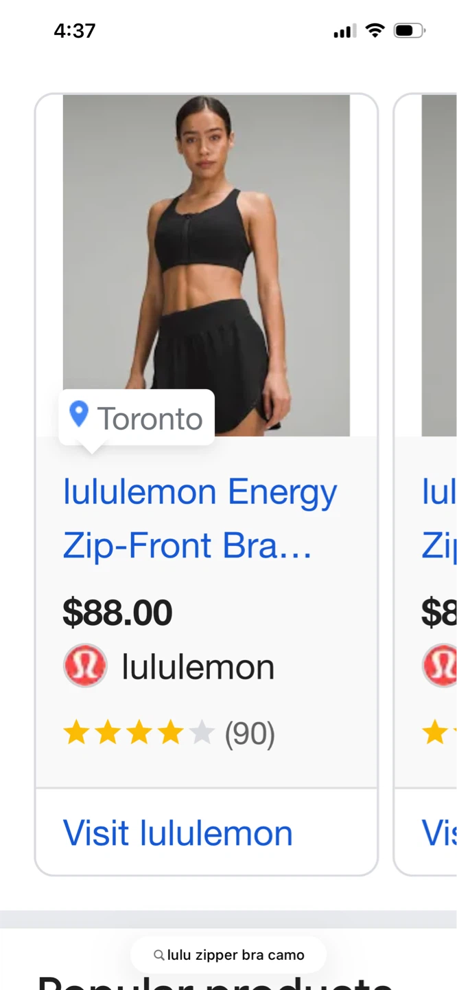 Lululemon Energy Zip-Front Bra 34DD Black Camo - photo 4