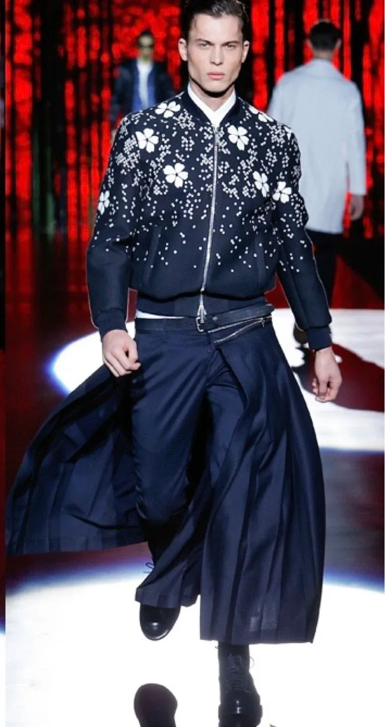 DSQUARED2 Navy Trousers with Zipper Detail