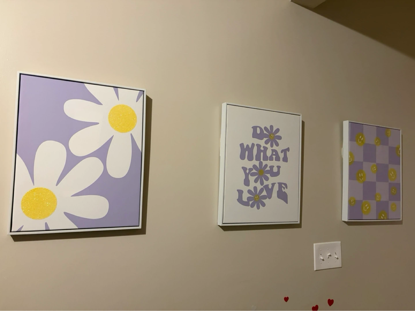 Set of 3 Framed Wall Art - Daisies